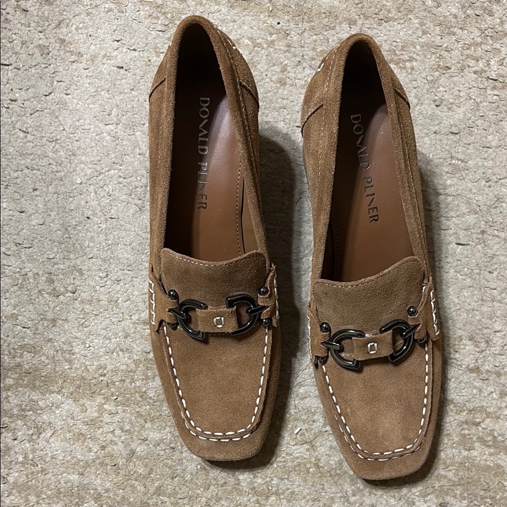 Donald J. Pliner Womens Wendi Block Heel Loafers